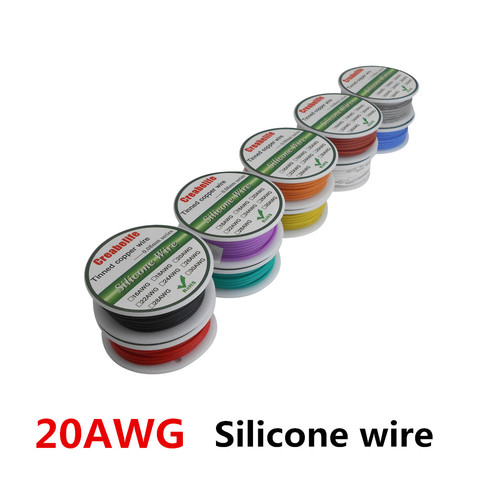 6m 20 AWG Flexible de silicona de alambre Cable RC 20AWG OD 1,8mm Línea 10 colores para seleccionar con carrete de alambre de cobre estañado Cable eléctrico ► Foto 1/6