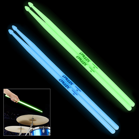 Noctilucentes 5A palo de tambor que brillan en la oscuridad de la etapa luminosa baquetas 2 colores opcionales ► Foto 1/6