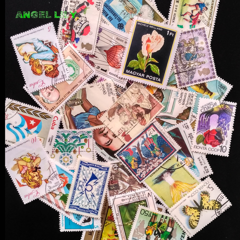 100 unids/lote sellos postales buen estado usado con la marca postal de todo el mundo sello marca coleccionando nueva llegada ► Foto 1/6