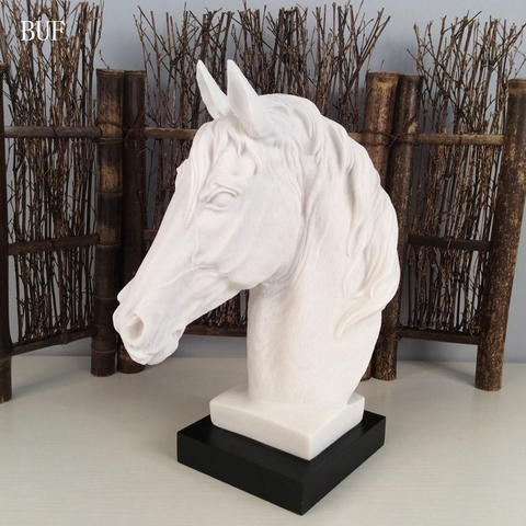 BUF-estatua de cabeza de caballo abstracta moderna, escultura, adornos de resina, accesorios de decoración del hogar, esculturas de resina geométricas ► Foto 1/6