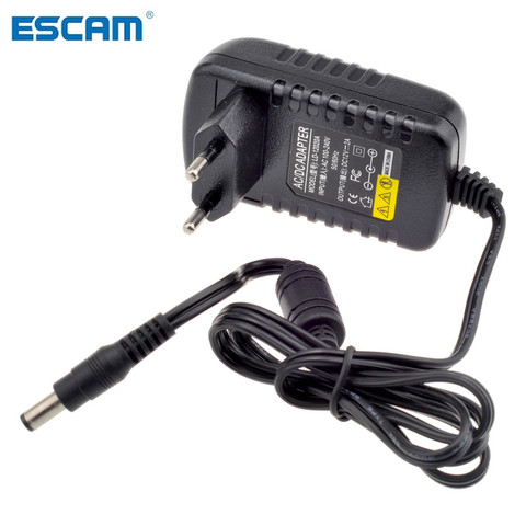 ESCAM-Adaptador convertidor de 12V, 2A, CA de 100V-240V, CC de 12V, 2A, 2000mA, fuente de alimentación, enchufe de la UE, Reino Unido, Australia, EE. UU., 5,5mm x 2,1mm para cámara IP CCTV ► Foto 1/6