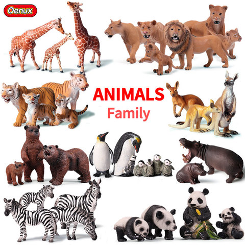Oenux-figura de acción Original de animales de simulación de León salvaje africano, elefante Tigre, modelo de animales de granja, figuritas educativas ► Foto 1/6