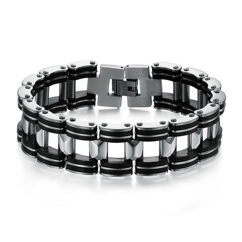 Pulsera y brazalete de acero inoxidable para hombre, joyería informal, 304L, 210mm, joyería para hombre, cadena con abalorio de cuerda ► Foto 1/1