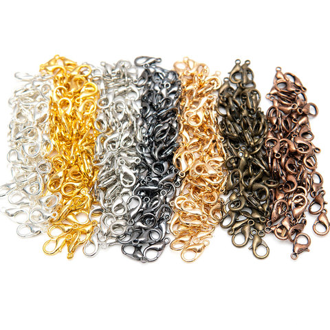 100 unids/lote 3 broches de pinza de langosta de aleación de Zinc para collares de joyería Fabricación de pulseras, sin níquel (12x7mm) ► Foto 1/6