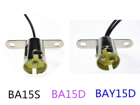 Soporte de lámpara BA15S BA15D BAY15D BA15, base de 15mm de contacto, Contacto doble lateral Alto y Bajo ► Foto 1/4