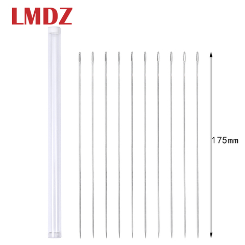 LMDZ-aguja grande de acero largo de 175mm herramientas para coser a mano, herramientas para coser a mano, con botella de aguja, 10 Uds. ► Foto 1/6