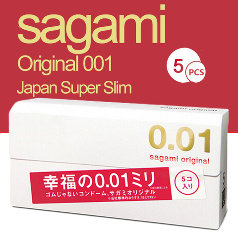 0,01mm Sagami hecha de forma Original en Japón 5 unids/caja condones Ultra delgados para hombres como sin no condón de látex tamaño M ► Foto 1/4