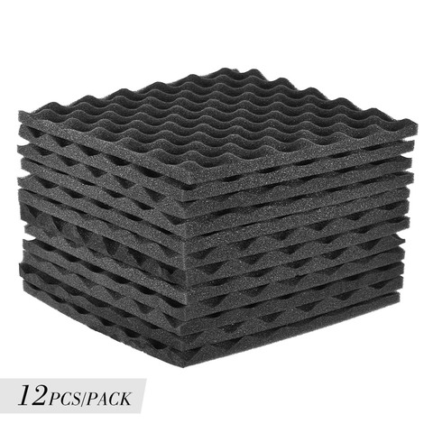 12 pack de paneles de espumas acústicos de estudio de espuma de aislamiento de sonido 30*30 cm adecuado para grabación de salas de Control de estudios cabina Vocal ► Foto 1/6