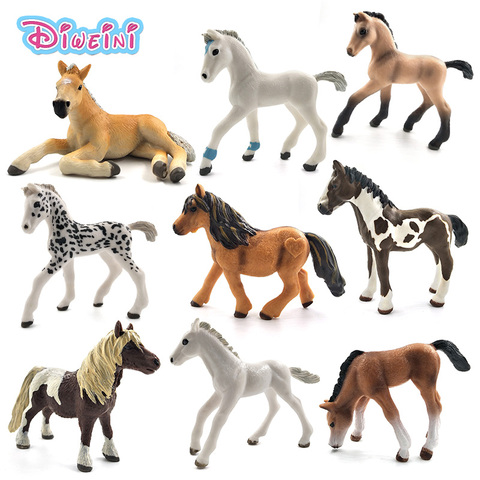 Simulación modelo animal caballos figuras de acción niños decoración hogar Jardín de hadas, accesorios de decoración estatuilla regalo de juguete para niños ► Foto 1/6