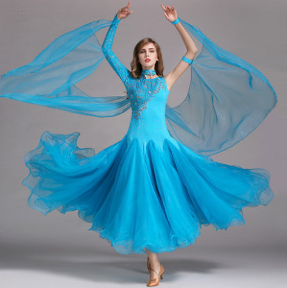 Vestido de competición de Salón Azul Real, para bailar Tango, latino, Flamenco ► Foto 1/4