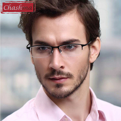 Chashma-Gafas de titanio para hombre, anteojos ultraligeros con montura de peso, gafas de media montura ► Foto 1/3