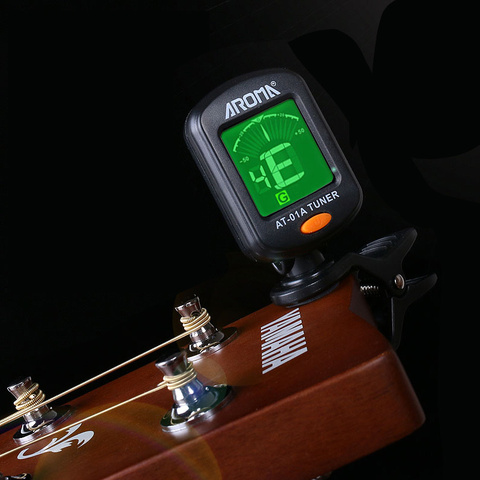 AROMA-Sintonizador de guitarra AT-01A, Clip Digital, eléctrico, giratorio, alta sensibilidad, ukelele, accesorios de guía ► Foto 1/4