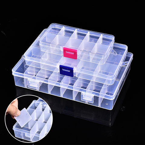 Caja de joyería de plástico transparente desmontable caja de píldoras pequeña portátil caja de clasificación de clase múltiple caja de almacenamiento ► Foto 1/5