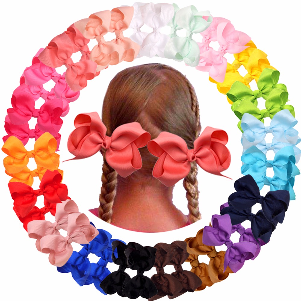 pasadores pinzas de cabello coloridas Lazos de cabello con cinta de grogrén para niñas 1 unidad accesorios para el cabello 