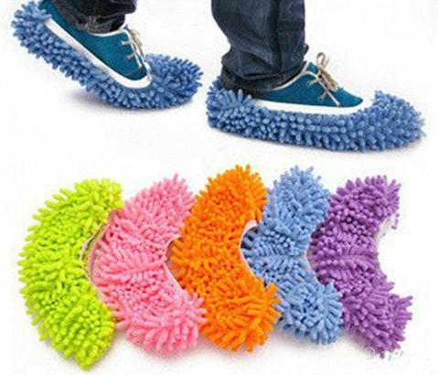 Zapatilla para limpiar el polvo, para el hogar, para limpiar el polvo y el suelo, cubierta para zapatos, 1 Uds. 5 colores, cesta de plástico + Pedal de Metal <2kg ► Foto 1/2