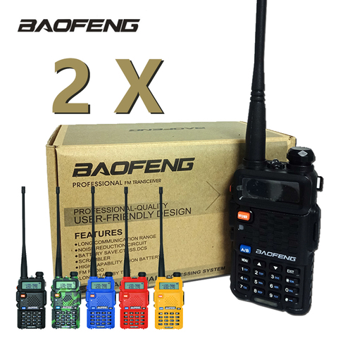 Baofeng-Walkie Talkie UV-5R, estación de Radio bidireccional, 2 uds., UV5R, CB 5W, 128CH, VHF, UHF, banda Dual, UV 5R ► Foto 1/5