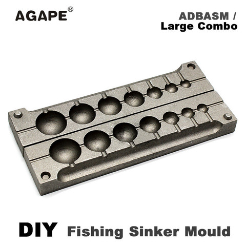 Agape DIY, molde de plomada de bolas de pesca ADBASM/Gran Combo de plomada de bolas 7g 14g 28g 56g 84g 112g 168g 7 cavidades ► Foto 1/6