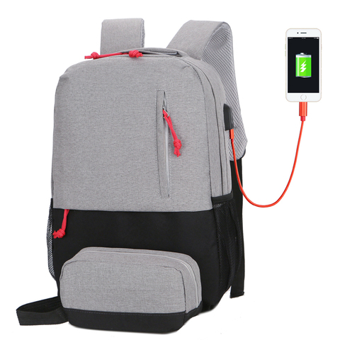 Mochila para ordenador portátil de 15 pulgadas para hombre y mujer, bolso escolar de viaje a la moda, antirrobo, con carga USB ► Foto 1/6