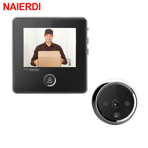 NAIERDI-cámara Digital de puerta con pantalla LCD de 2,8 pulgadas, mirilla electrónica con campana para puerta nocturna, grabación de visor inteligente ► Foto 1/6