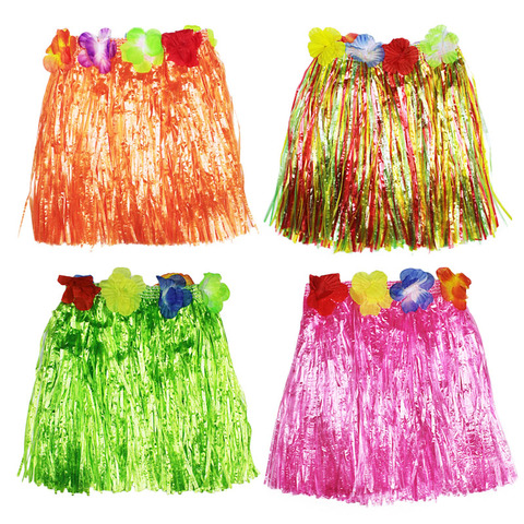 30cm-80cm, de plástico, fibras de baile de la Mujer Faldas de hierba Hula falda trajes Hawaiano niños escenario vestido de fiesta suministros ► Foto 1/6