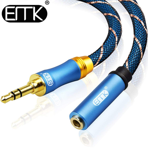 EMK 3,5mm Jack Cable de extensión de Audio 3,5 macho a hembra de Cable auxiliar de Audio para coche de MP3/4 AUX ► Foto 1/6