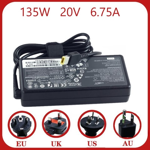 Cargador de adaptador de CA para portátil, 135W, 20V, 6,75a, para Lenovo IdeaPad Y50, ADL135NDC3A, 36200605, 45N0361, 45N0501, Y50-70-40, t540p ► Foto 1/6