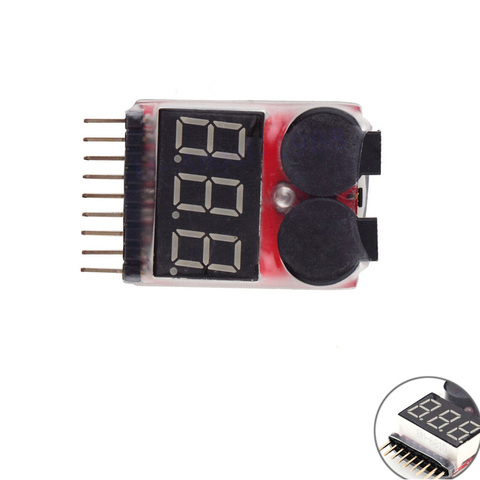 1 piezas 1-8 s LED alarma de zumbador de baja tensión Lipo Indicador de tensión probador ► Foto 1/6
