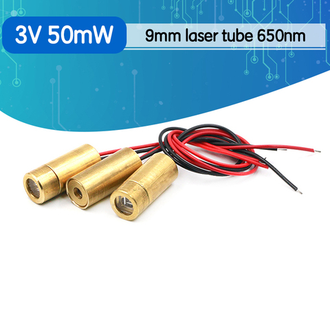 Cabezal láser, módulo de diodo cruzado de cobre rojo, 650nm, 9mm, 3V, 50mW ► Foto 1/6