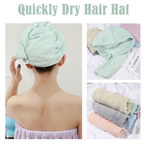 Turbante de microfibra para el cabello de secado rápido para mujer, Toalla de baño para mujer, toalla de secado de cabello, turbante suave para hombre, herramientas de baño para envolver la cabeza ► Foto 1/6