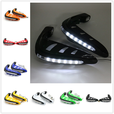 Protector de manos para manillar de motocicleta, con luz LED, 1 par, Protector de mano Universal, Accesorios de Motor ► Foto 1/6