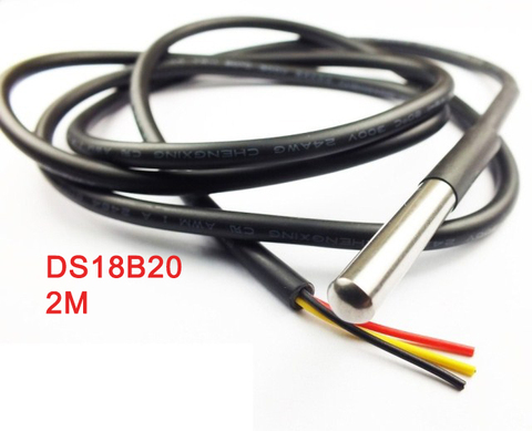 1 unids/lote nuevo 2 m de acero inoxidable Paquete Impermeable DS18b20 Sensor de la sonda de temperatura 18B20 para Arduino ► Foto 1/4