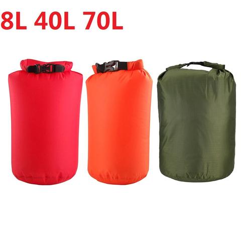 Bolsa seca impermeable para exteriores de 8L/40L/70L, mochila para natación, cubo, río, Trekking, Rafting, Kayak, almacenamiento de ropa de viaje ► Foto 1/6