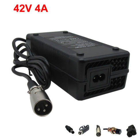 Cargador de batería de ion de litio de 36 V, salida de 42V, 4A, XLRM, RCA, GX16, Conector de CC usado para batería de litio de bicicleta eléctrica de 36 V, 10S, 20AH, 30AH, con ventilador ► Foto 1/6