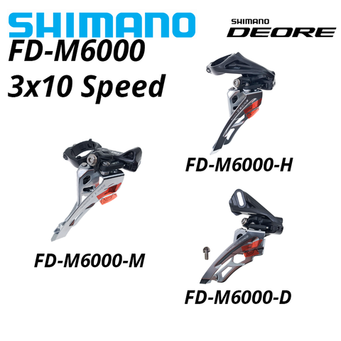 Shimano-desviador delantero DEORE FD-M6000 M6000, montaje de oscilación lateral, 3x10 velocidades, doble tracción, 31,8mm, 34,9mm, abrazadera media D H M, 30s ► Foto 1/4