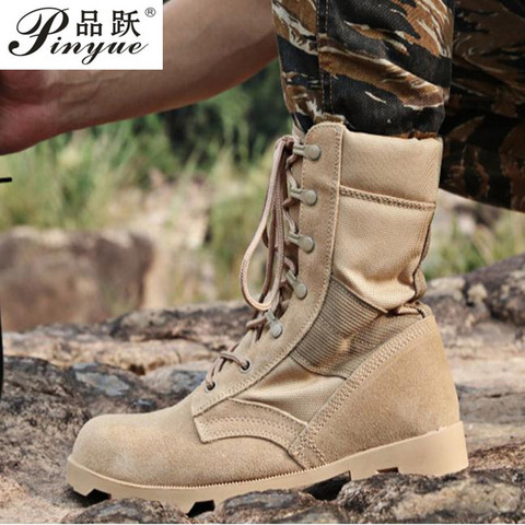 Botas tácticas para hombre, zapatos de senderismo, Ejército de camuflaje, antideslizantes, para el desierto, de combate militar, otoño ► Foto 1/6