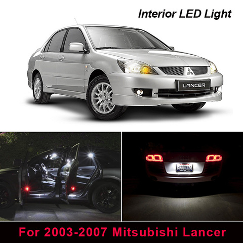 9X Premium xenón blanco luces LED Kit de paquete de interiores para 2003-2007 Mitsubishi Lancer mapa maletero cúpula luz de placa de licencia ► Foto 1/6