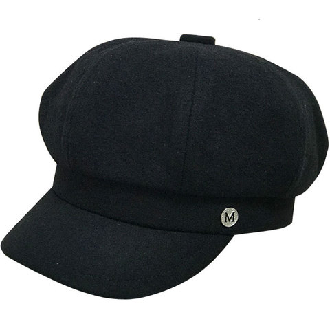 Boina de fieltro de cabeza pequeña para mujer, gorro octogonal de talla grande para hombre, gorro de lana para Newsboy, 54cm, 56cm, 57,5 cm, 59cm y 62cm ► Foto 1/6