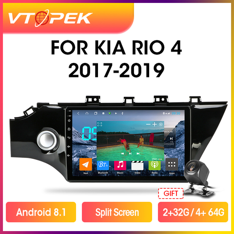 Vtopek-reproductor de vídeo con navegación GPS para KIA RIO 4, RIO4, unidad principal, DSP, Radio de coche Android 2 din, Multimidia, 10,1 