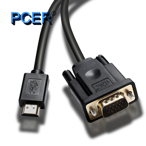 PCER HDMI VGA Cable HDMI macho a VGA macho cable para PC Monitor HDTV para proyector HDMI a VGA Cable ► Foto 1/6