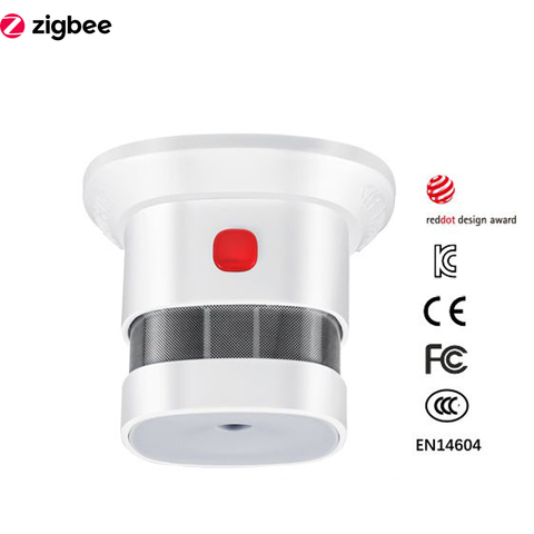 Zigbee Detector de humo Sistema de casa inteligente 2,4 GHz de alta sensibilidad de seguridad la prevención de trabajo con Smartthings ► Foto 1/6