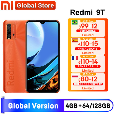 Teléfono Inteligente Xiaomi Redmi 9T versión Global, 4GB, 64GB /4GB, 128GB / 6 + 128GB, Snapdragon 662, cámara trasera de 48MP, 6000mAh ► Foto 1/6