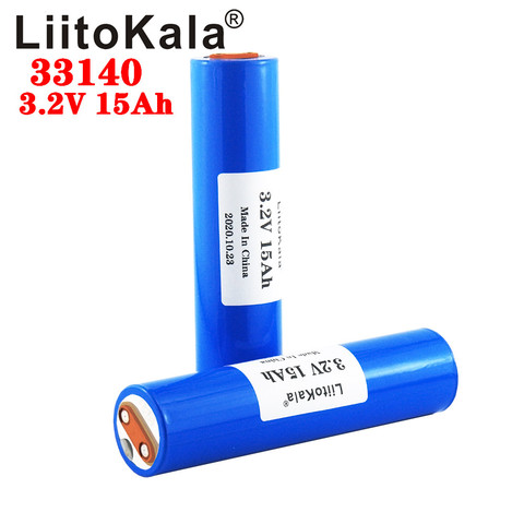 LiitoKala-baterías de litio lifepo4 para bicicleta eléctrica, 33140, 3,2 v, 15Ah, 3,2 V, celdas para bricolaje, 12v, 24v ► Foto 1/5