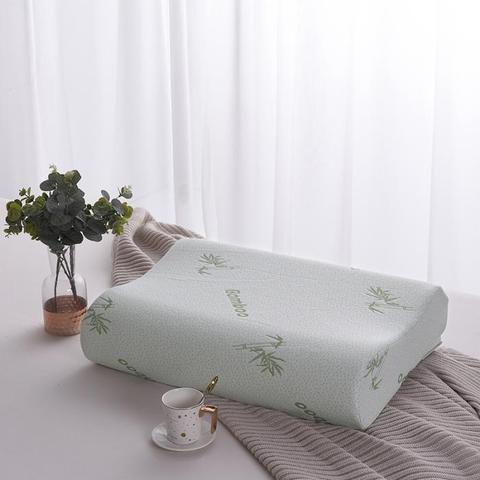 Migrain-almohada de bambú con espuma viscoelástica, funda extraíble con cremallera, almohada hipoalergénica para Hotel, alivia los ronquidos ► Foto 1/6