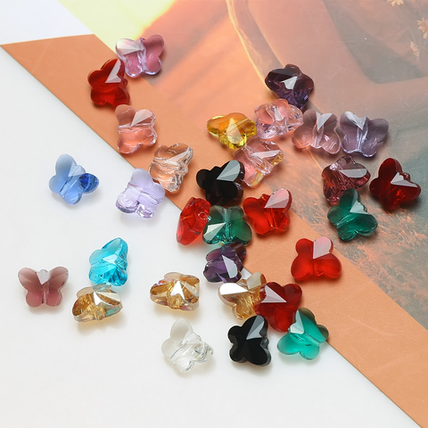 ZHUBI Colgate de cristal joyería resultados 10/de cristal de 14mm forma de mariposa suelta perlas de ropa o joyas de diseño ► Foto 1/6