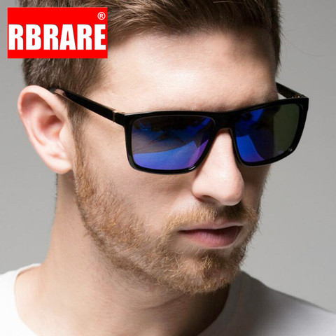 RBRARE-gafas de sol cuadradas para hombre, lentes de sol con espejo, Estilo Vintage, Retro Drive, tendencia ► Foto 1/6