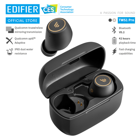 EDIFIER-auriculares inalámbricos TWS1 Pro TWS, Bluetooth V5.2, aptX, hasta 42 horas de reproducción, capacidad de carga rápida ► Foto 1/6