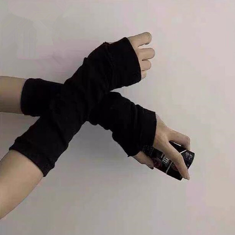 Anime Naruto guante Cosplay oscuro Ninja Mitten Oversleeve hombre mujer de Sol de moda bloque mantener caliente brazalete ► Foto 1/6