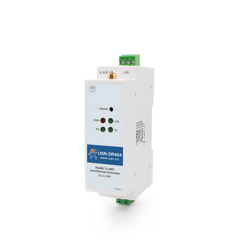 Puerto serie de Riel Din RS485 a WiFi, convertidor de servidor de dispositivo Ethernet, USR-DR404, compatible con Modbus para transmisión de datos ► Foto 1/4