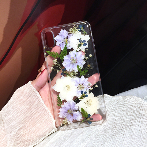 Qianliyao-funda transparente con flores secas para Xiaomi, funda trasera suave Floral para Xiaomi Redmi Note 7 6 Pro Note 5 6 8 9 Pro Plus ► Foto 1/6