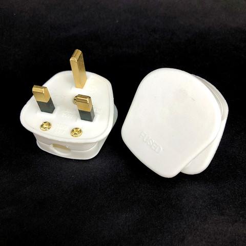 Blanco 3 Pin UK Mains Top Plug 13A 13 AMP Appliance toma de corriente adaptador de fusible Hogar, 1 pcs ► Foto 1/2